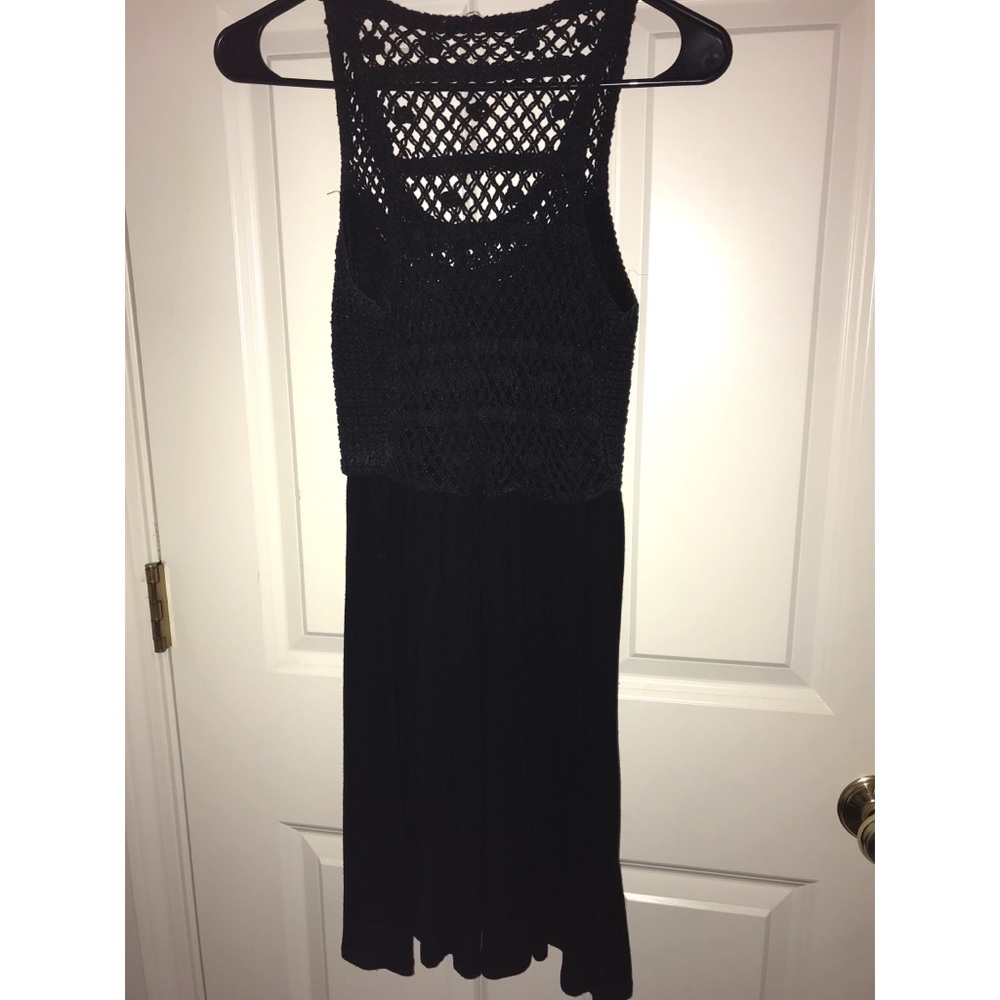 Black Crochet Top Dress